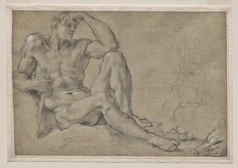 Hercules Resting (recto), by Annibale Carracci, 1596