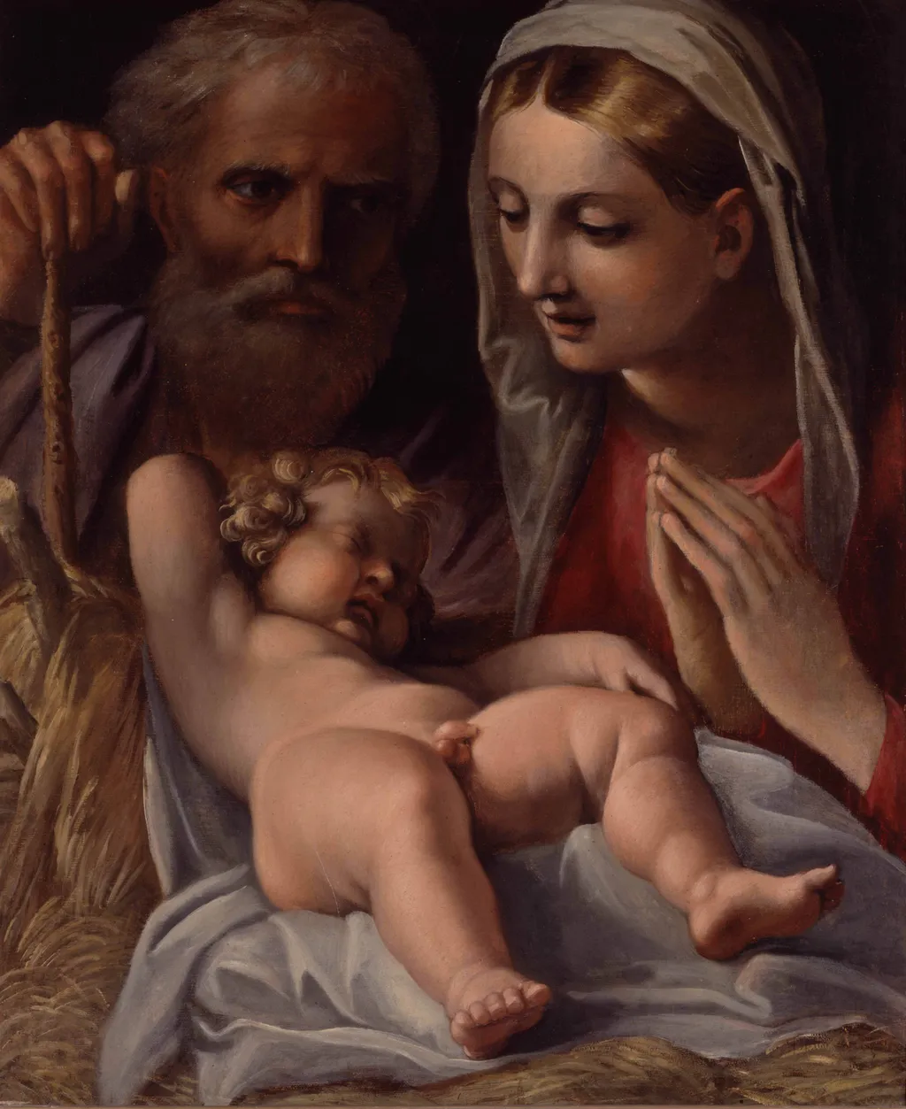 Holy Family, by Annibale Carracci, oil, 1600