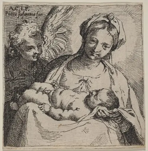 Madonna and Child with an Angel, by Annibale Carracci