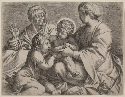 Madonna and Child with Saints Elizabeth and John the Baptist (La Madonna della Scodella), by Annibale Carracci