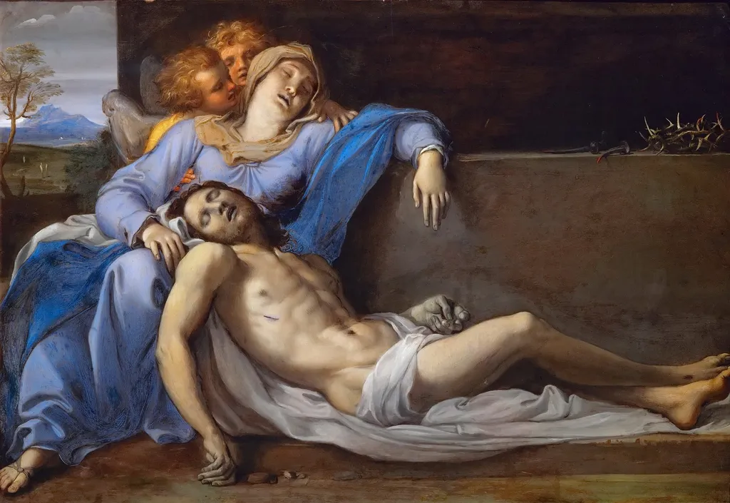 Pietà, by Annibale Carracci, oil, 1603