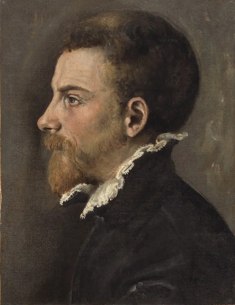 Portrait of a bearded man in profile, by Annibale Carracci