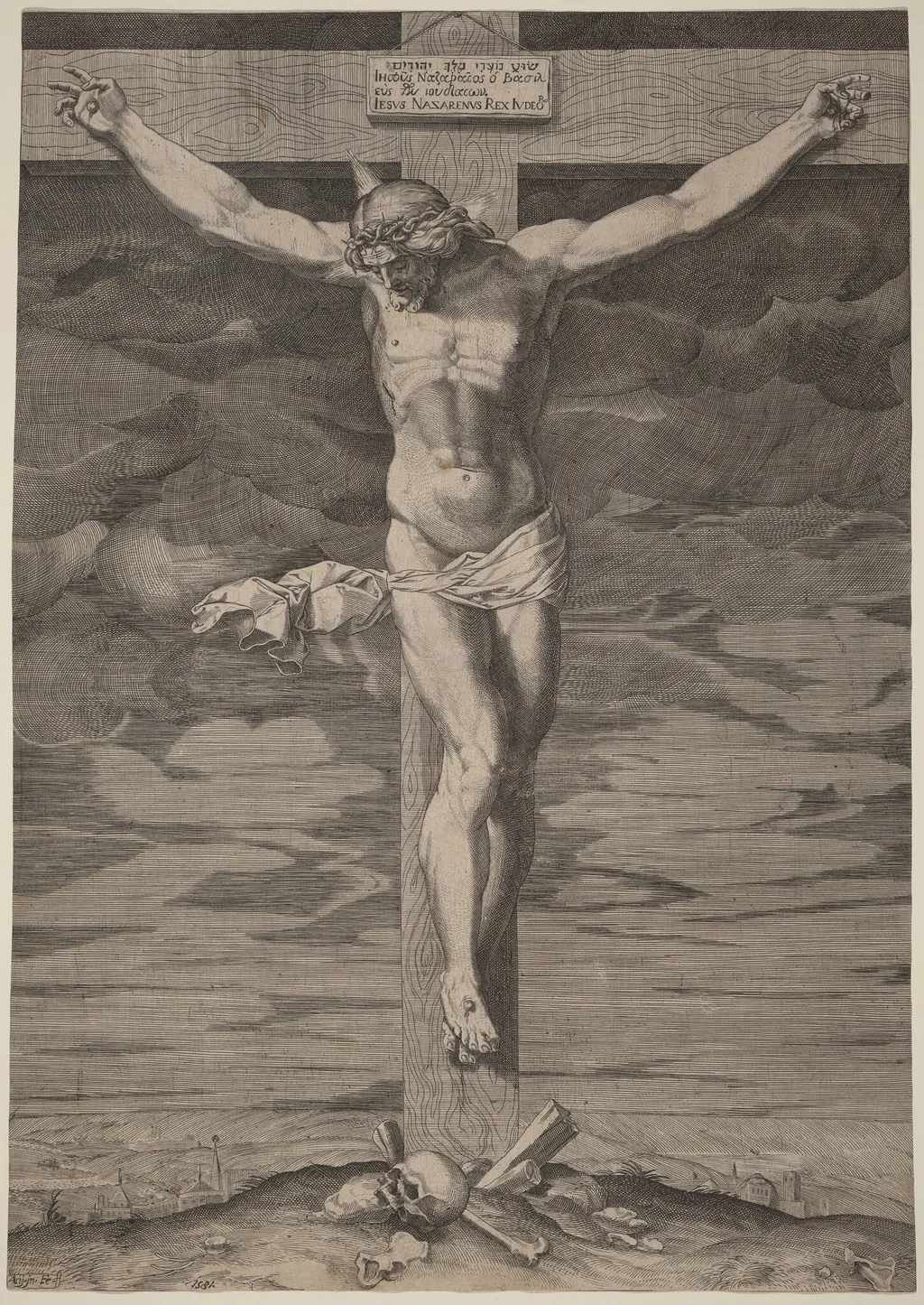 The Crucifixion, by Annibale Carracci, ink, 1581