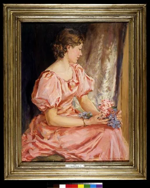 Portrait of Lorna, the girl in pink, by Annie Elizabeth Kelly, oil, 1938