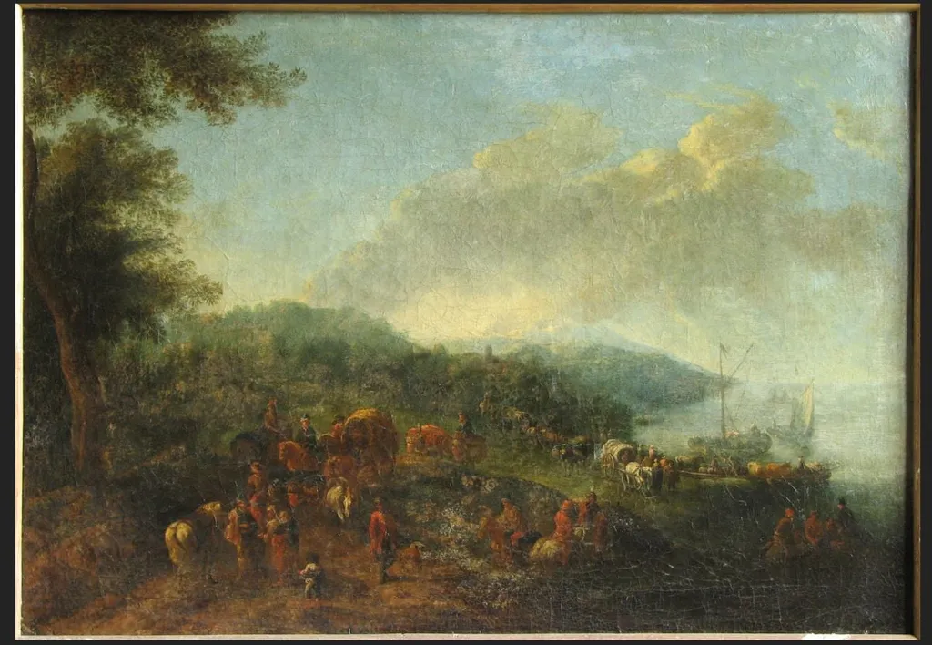 Peisaj la malul unui râu (în Reg. Inv.: Peisaj la malul mării), by anonim