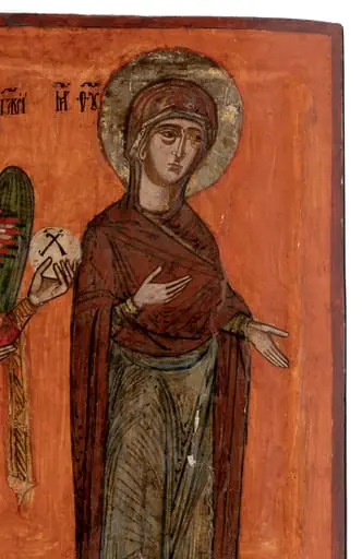 Sfântul Arhanghel Gavriil cu Maica Domnului, by anonim