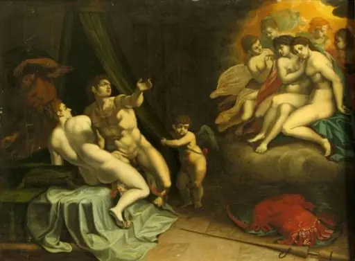Marte și Venus prinși în plasă de Vulcan, by anonim italian