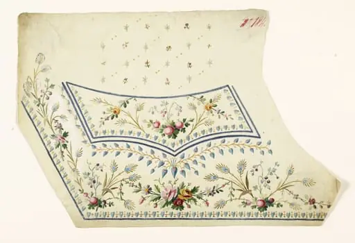 Composition de bouquets de fleurs et de baies et semis de fleurs, projets de broderies de gilet, XVIIIème siècle, by Anonyme