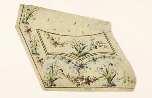 Composition de fleurs en bouquets et guirlandes de baies, projets de broderies de gilet, XVIIIème siècle, by Anonyme