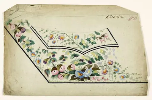 Composition de fleurs sauvages, projets de broderies de gilet, XVIIIème siècle, by Anonyme