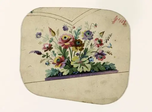 Composition florale, projets de broderies de gilet, XVIIIème siècle, by Anonyme