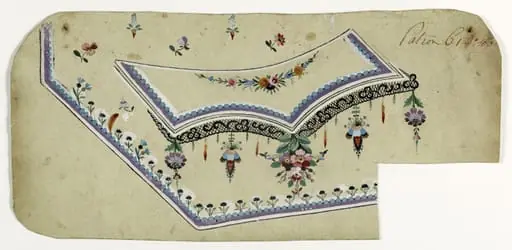 Gilet à la dentelle noire, projets de broderies de gilet, XVIIIème siècle, by Anonyme, 1750