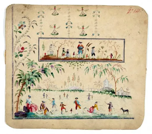 Gilet à patineurs, projets de broderies de gilet, XVIIIème siècle, by Anonyme
