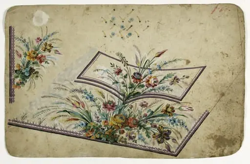 Gilet au bouquet de fleurs multicolores, projets de broderies de gilet, XVIIIème siècle, by Anonyme, 1750
