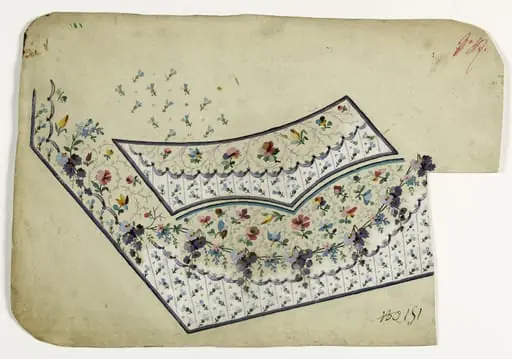 Gilet au décor tapissant, projets de broderies de gilet, XVIIIème siècle, by Anonyme