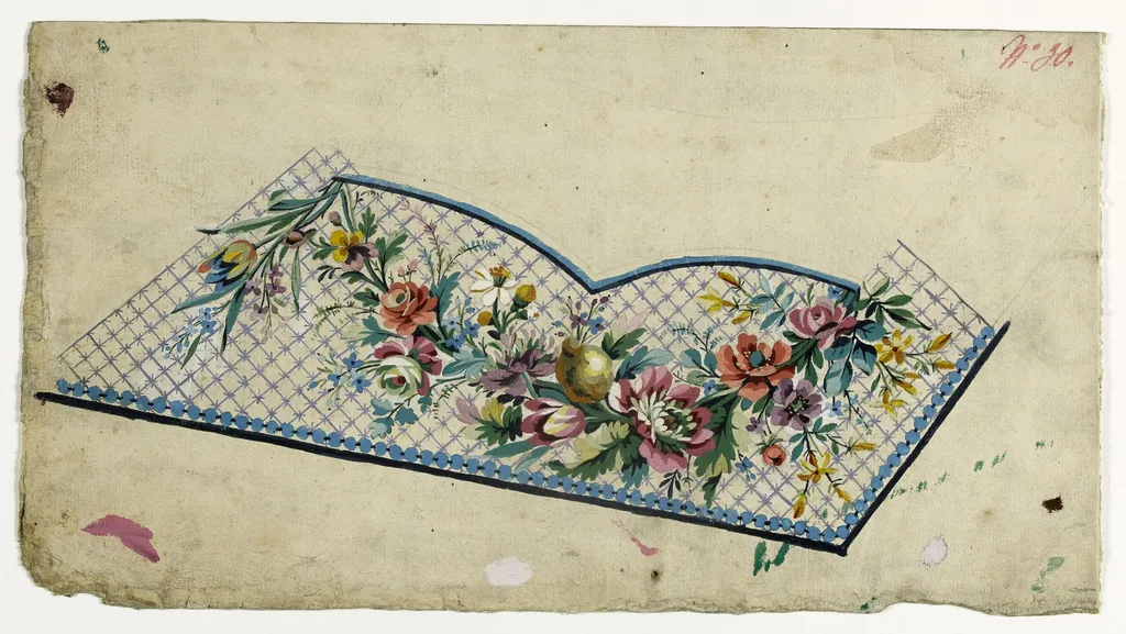 Gilet au treillage, projets de broderies de gilet, XVIIIème siècle, by Anonyme, 1750