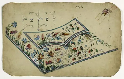 Gilet aux papillons multicolores, projets de broderies de gilet, XVIIIème siècle, by Anonyme
