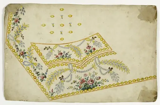 Gilet perles et fleurs, projets de broderies de gilet, XVIIIème siècle, by Anonyme, 1750