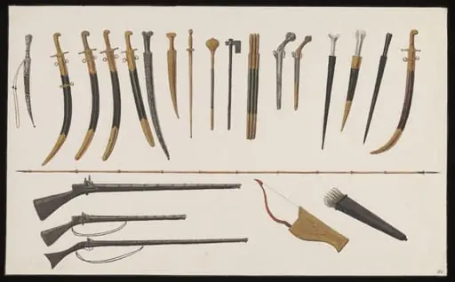 A collection of weapons, by Anonymous Greek artist