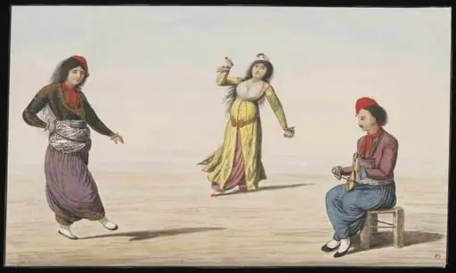 A scene of Gypsies dancing, by Anonymous Greek artist