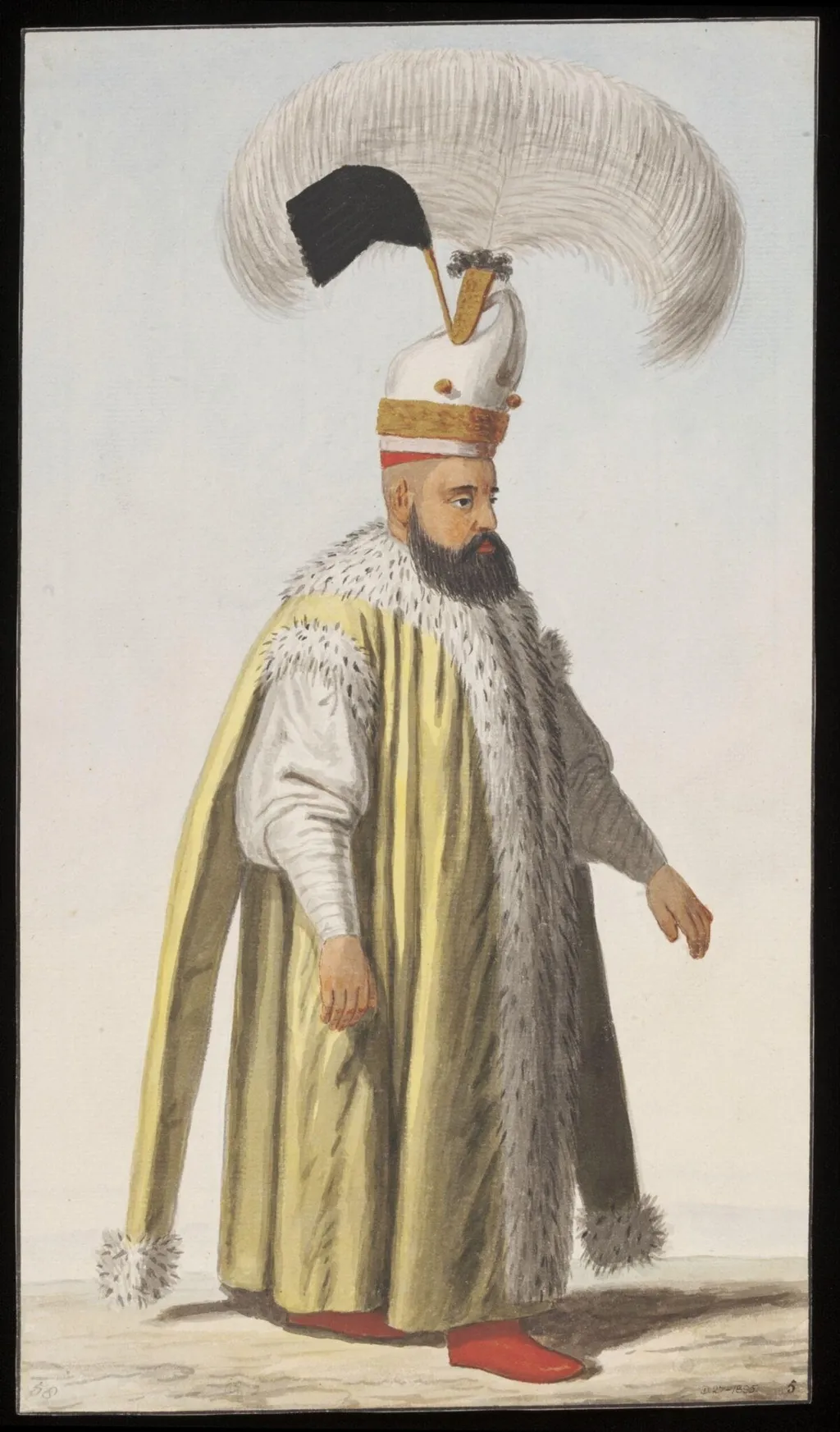 A Solak or Kulkethüdagasi, by Anonymous Greek artist, watercolor, 1809
