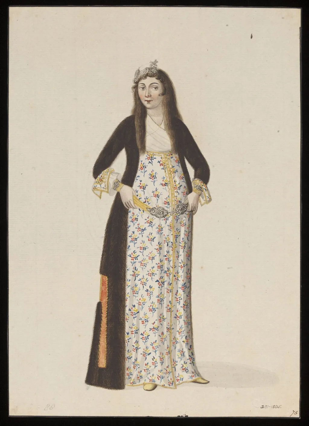 A Sultana, by Anonymous Greek artist, watercolor, 1809
