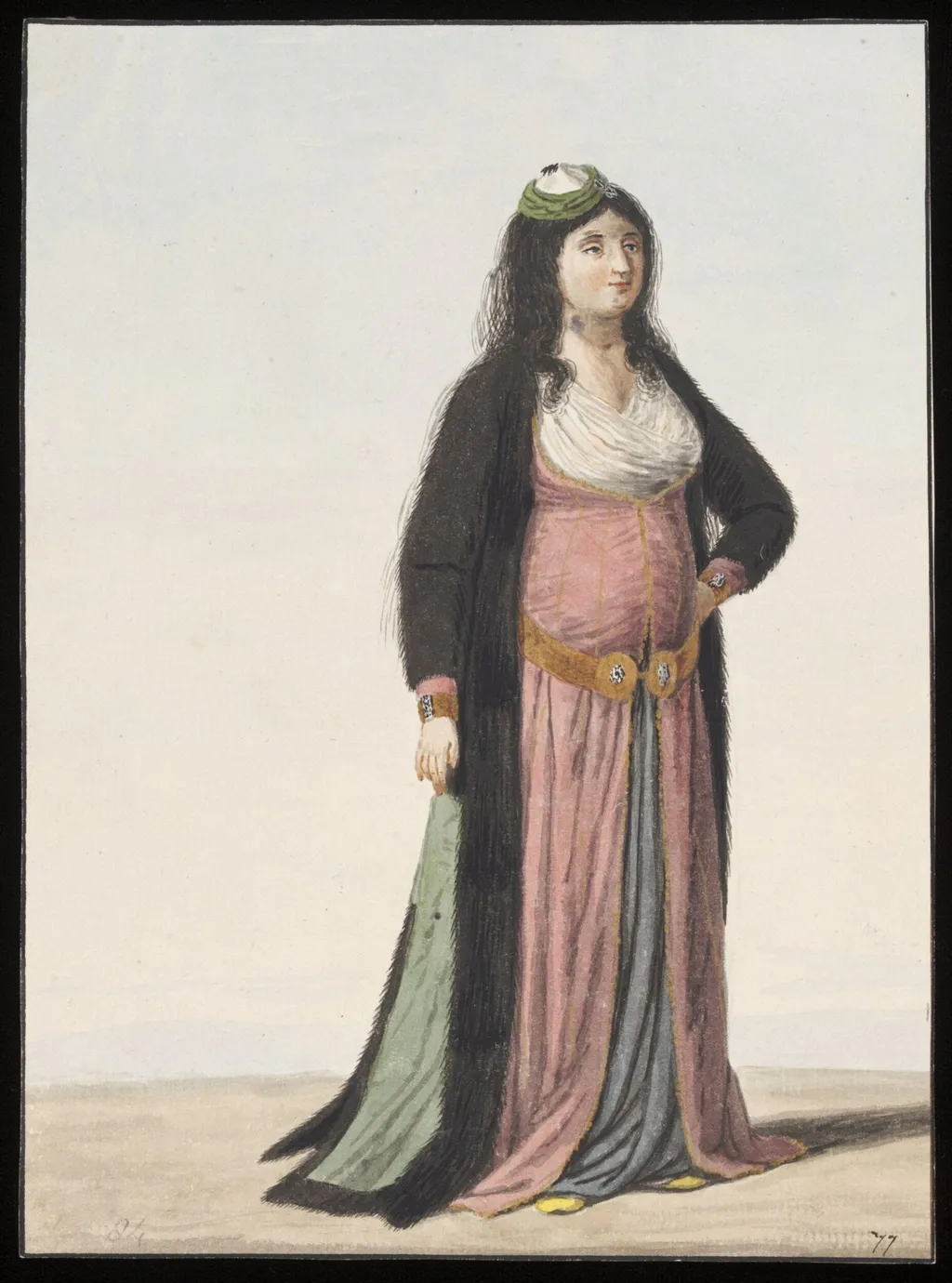 A Turkish woman, by Anonymous Greek artist, watercolor, 1809