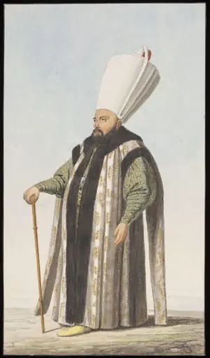 An Ottoman official, possibly a Miri Alem, or leader of troops