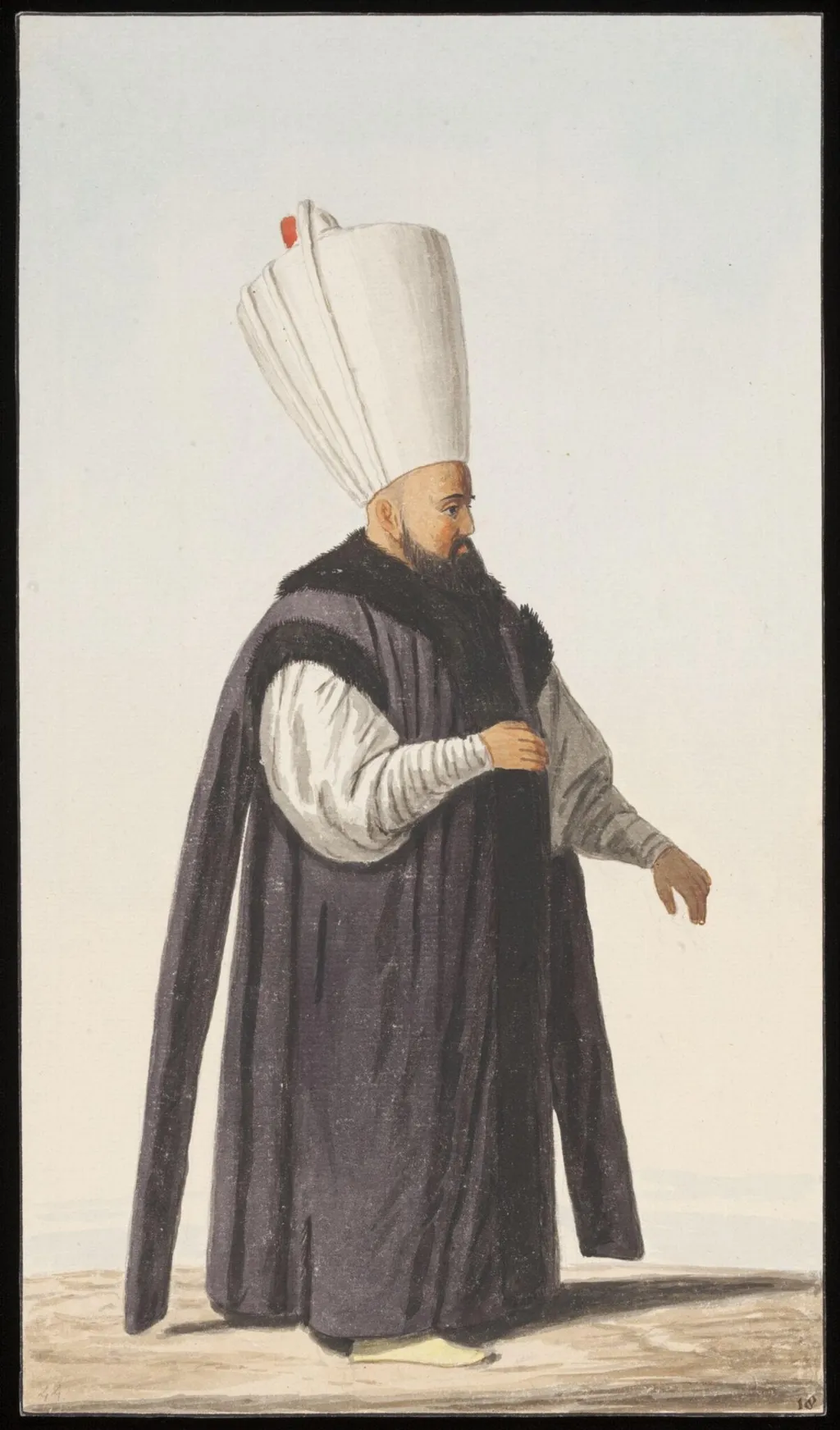 An unidentified Ottoman official, by Anonymous Greek artist, watercolor, 1809