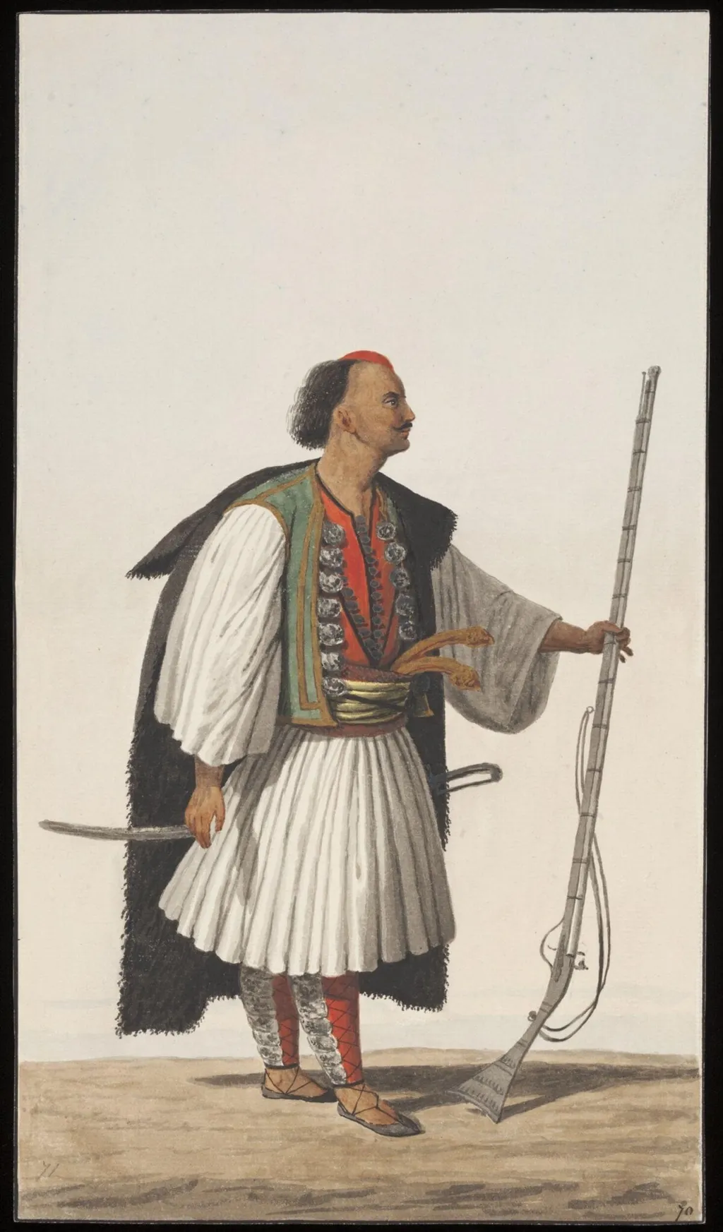 Arnavut, or Albanian, by Anonymous Greek artist, watercolor, 1809