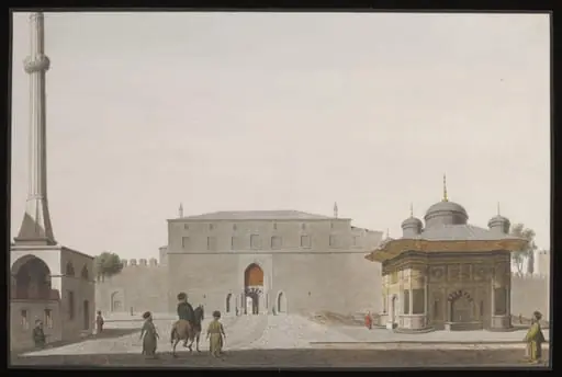 Bab-i-Hümayün (Imperial Gate) to Topkapi Sarayi, with the Fountain of Sultan Ahmet III, by Anonymous Greek artist