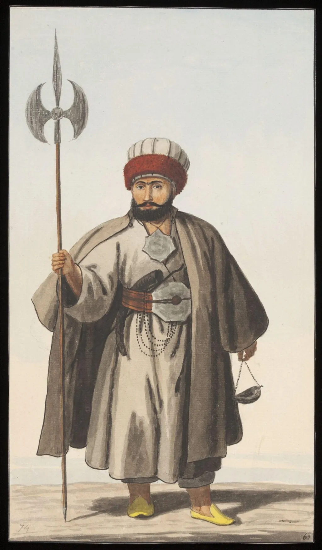 Bektasi, or Wandering Dervish, by Anonymous Greek artist, watercolor, 1809