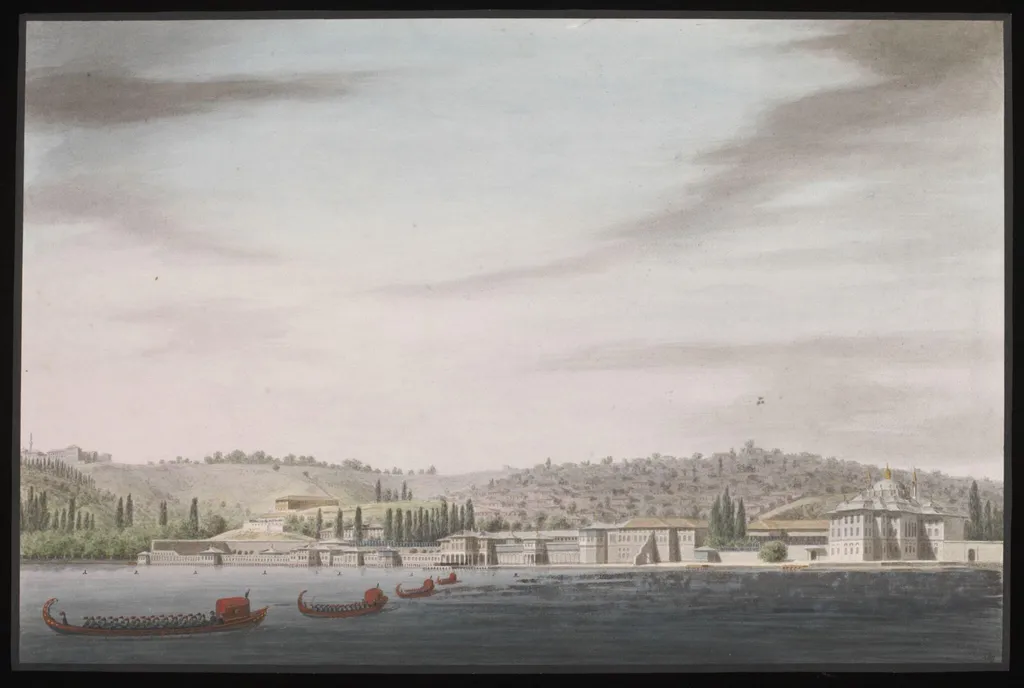 Besiktas on the Bosphorus, by Anonymous Greek artist, watercolor, 1809