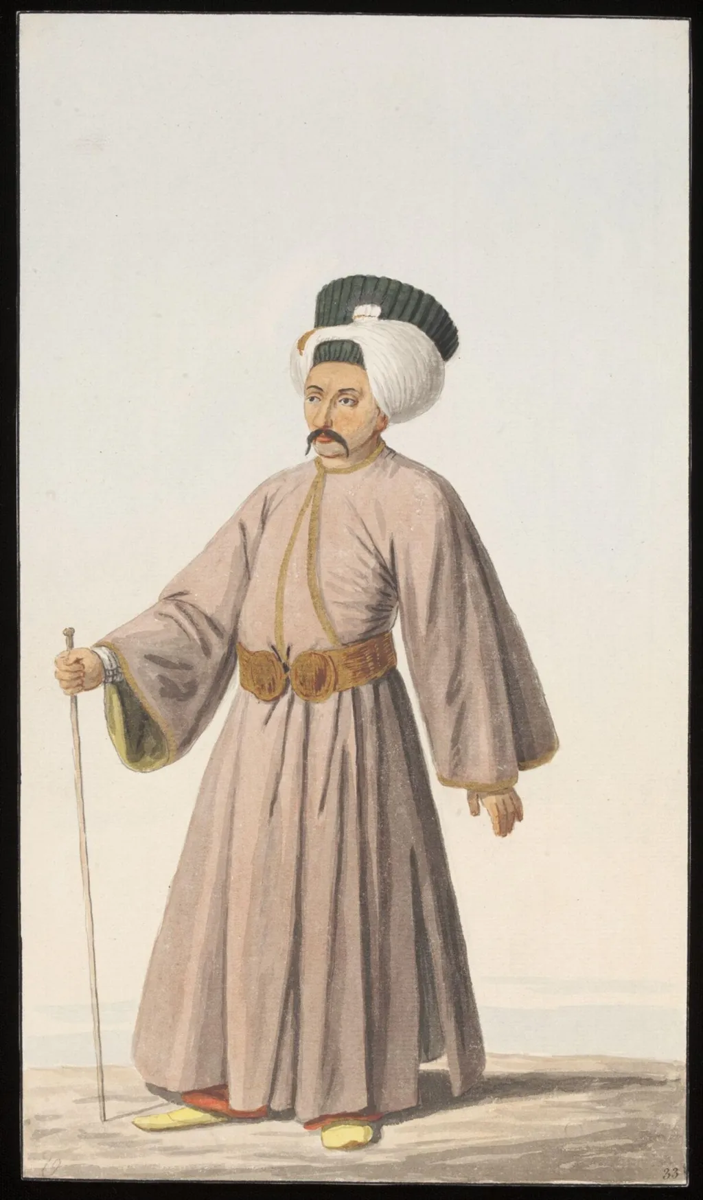 Çavus, or Palace Doorkeeper, by Anonymous Greek artist, watercolor, 1809