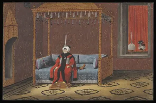 Portrait of Sultan Mahmud II enthroned, by Anonymous Greek artist