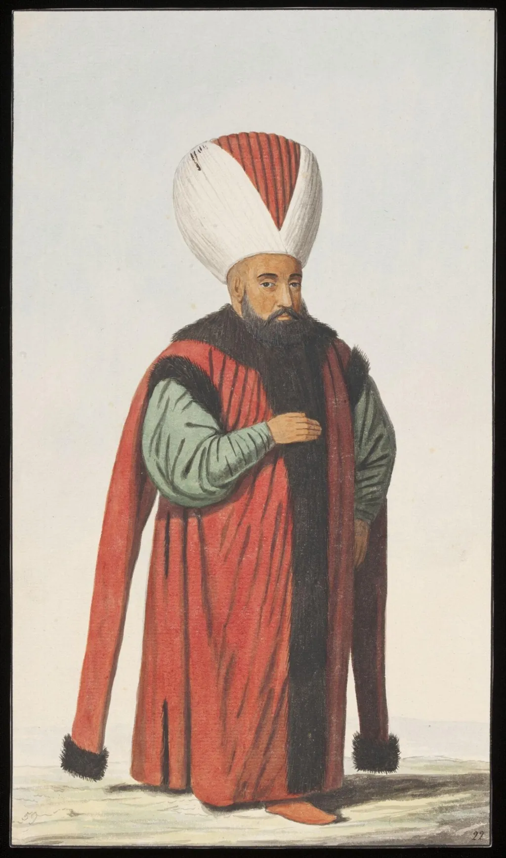 Reis Efendi or Minister, by Anonymous Greek artist, watercolor, 1809