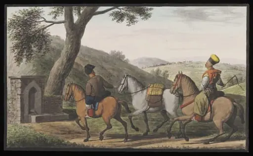 Sürücüler, or men in charge of post horses, by Anonymous Greek artist