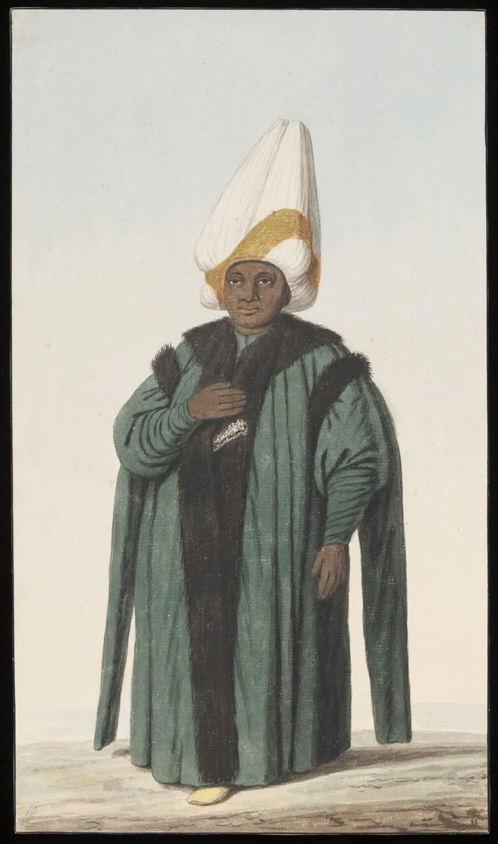 The Kizlar Aga, or the Hazinedar Aga, by Anonymous Greek artist, watercolor, 1809