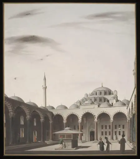 View of the Courtyard of the Fatih Mehmet Camii, by Anonymous Greek artist