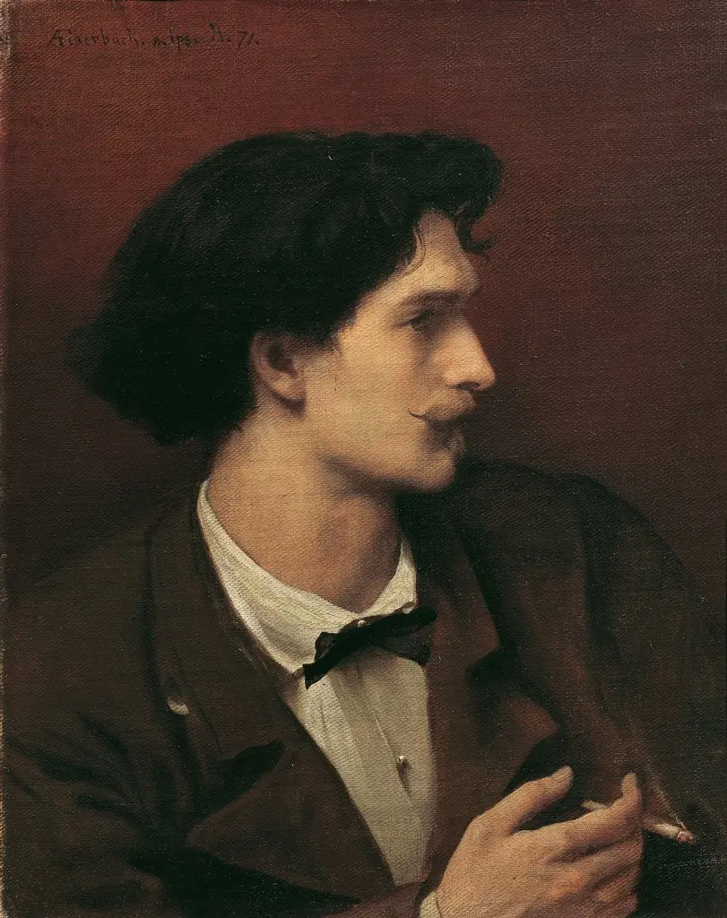 Self-portrait with cigarette, by Anselm Feuerbach