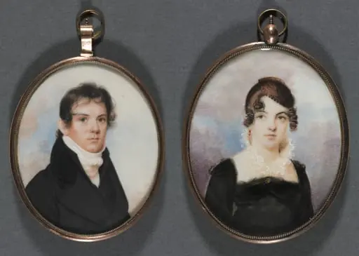 Pair of Portrait Miniatures, by Anson Dickinson