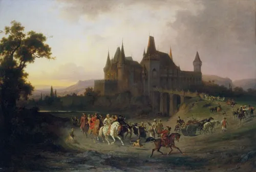 The Return of King Matthias from Hunting, by Antal Ligeti, oil, 1872