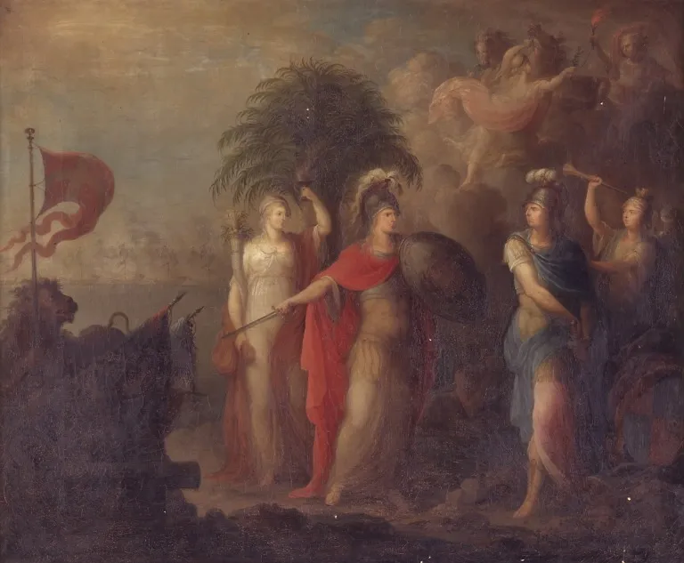Allegori på slaget den 2. april 1801, by Anthon Christoffer Rüde, oil, 1804