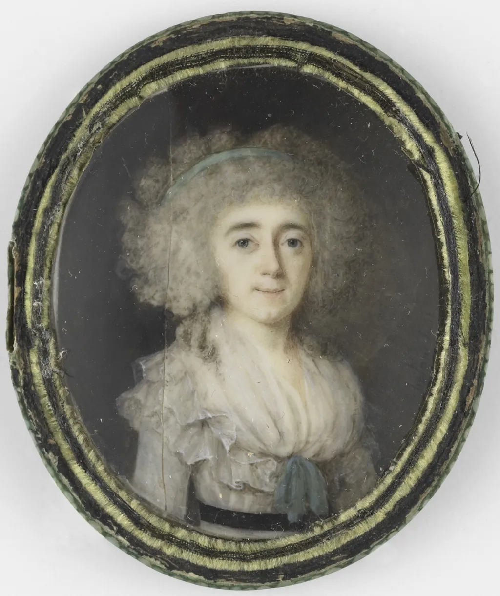 Portrait of a woman, by Anthonie Joseph Helant, watercolor, 1798