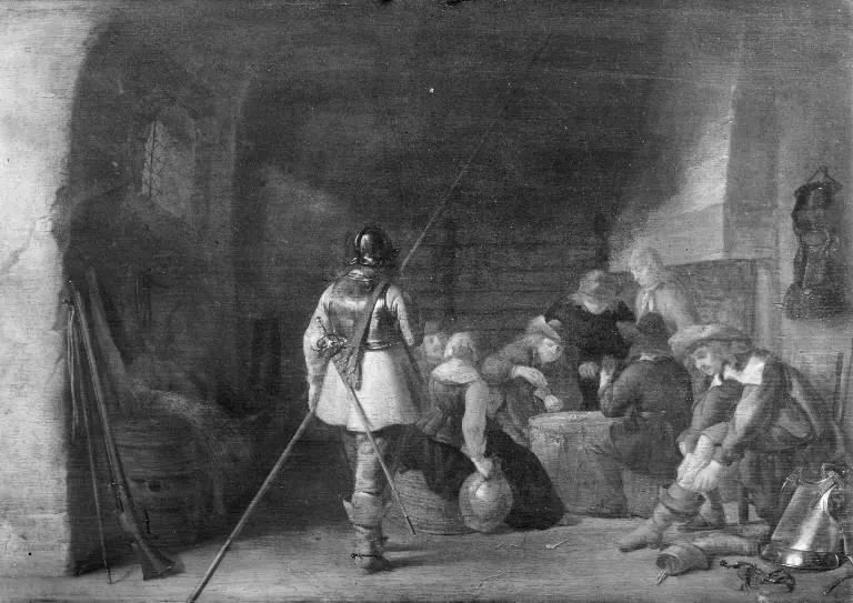 A Guardroom, by Anthonie Palamedesz, oil, 1644