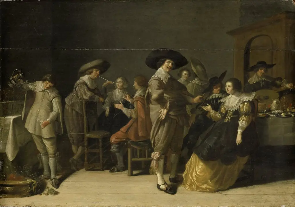 Distinguished company in a room, by Anthonie Palamedesz