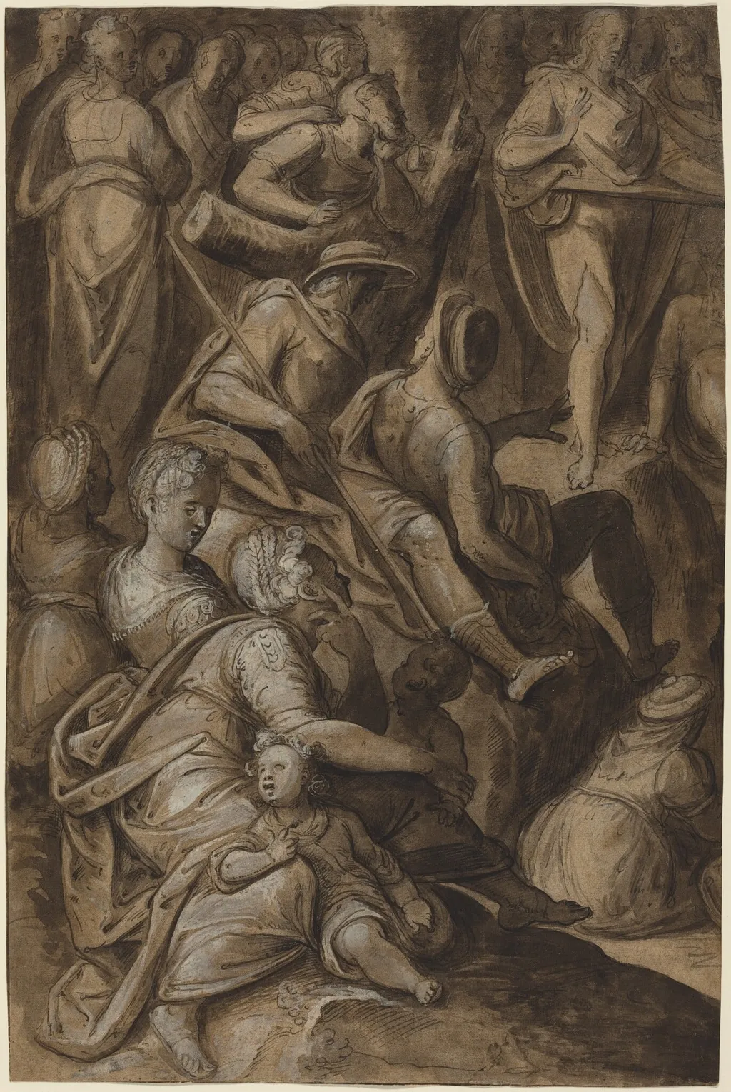 Saint John Preaching, by Anthonie van Blocklandt, ink, 1578