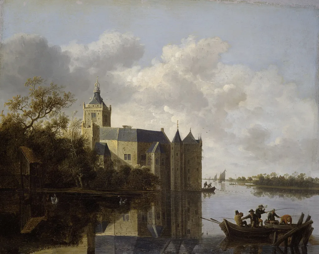 The Castle of Montfoort near Utrecht, by Anthonie van Croos, oil, 1660