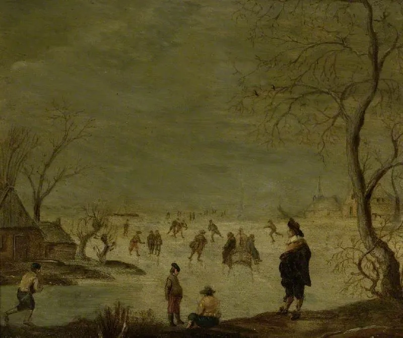 Winter scene, by Anthonie Verstraelen, oil, 1627