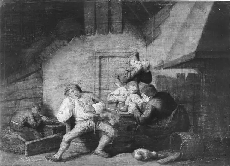 Bønder ved et bord. De fem sanser: Smagssansen, by Anthonie Victoryns